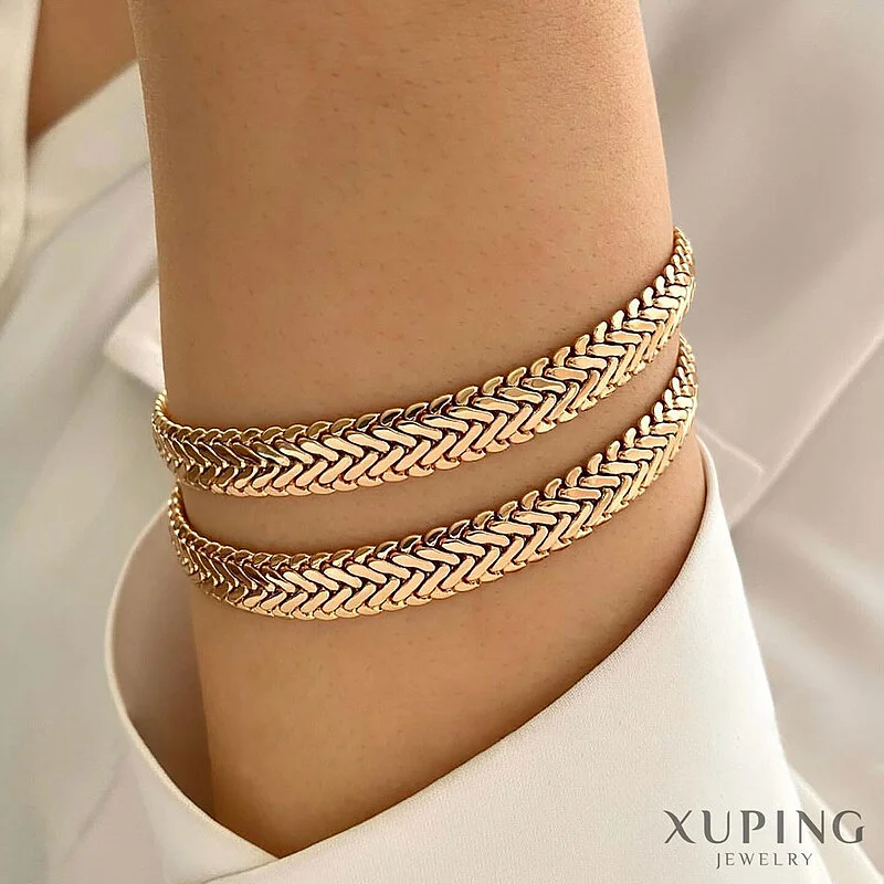 دستبند بافت ماری با روکش طلا طرح ژوپینگ، ظرافت و درخشش بی‌نظیر Xuping