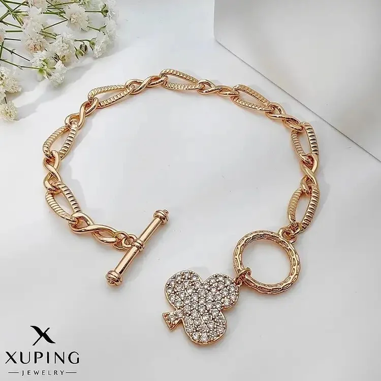 دستبند زنانه آویزدار قفل T برند ژوپینگ