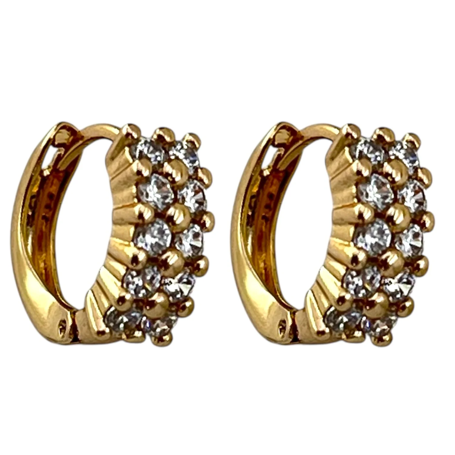 گوشواره حلقه ای ژوپینگ نگین‌دار طرح طلا