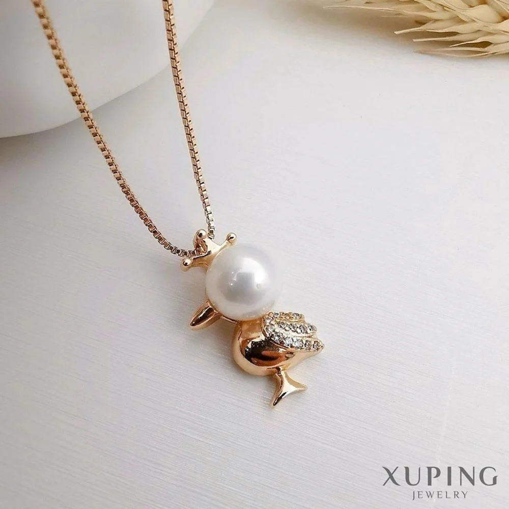 پلاک زنانه طرح مرواریدی هدهد تاج‌دار برند ژوپینگ